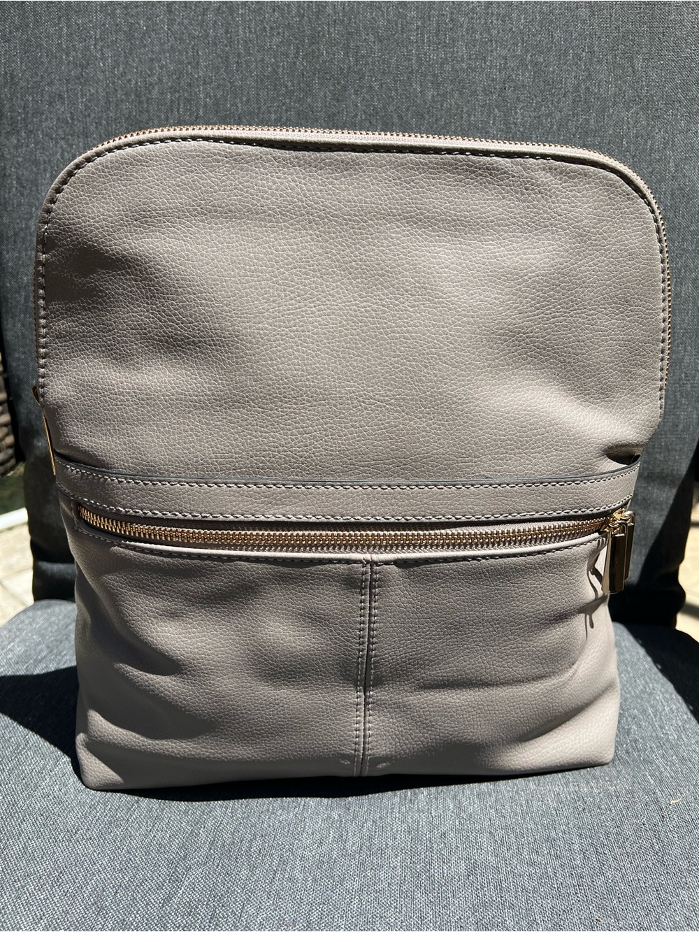 A New Day Taupe Faux Leather Backpack Purse bag